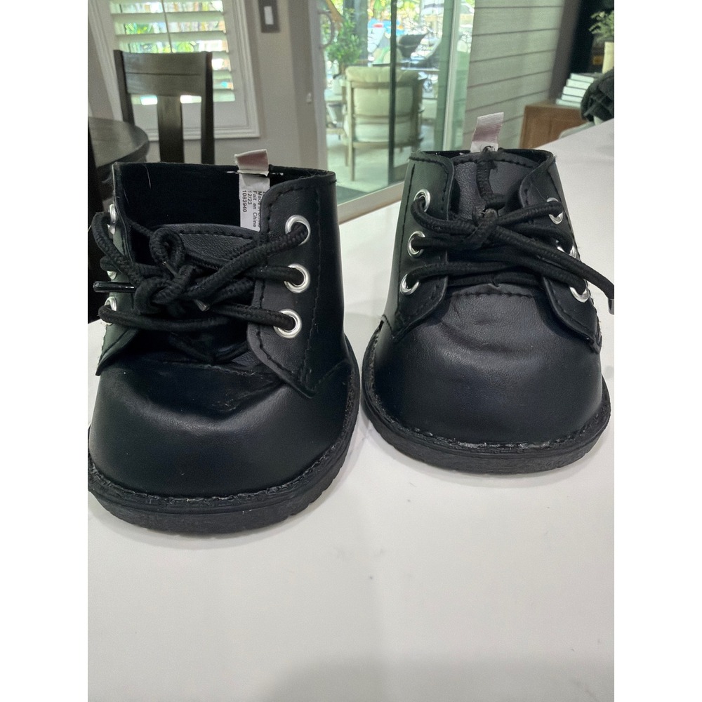 Build-A-Bear Workshop Black Combat Boots Plush Toy Shoes 20666 1083940
